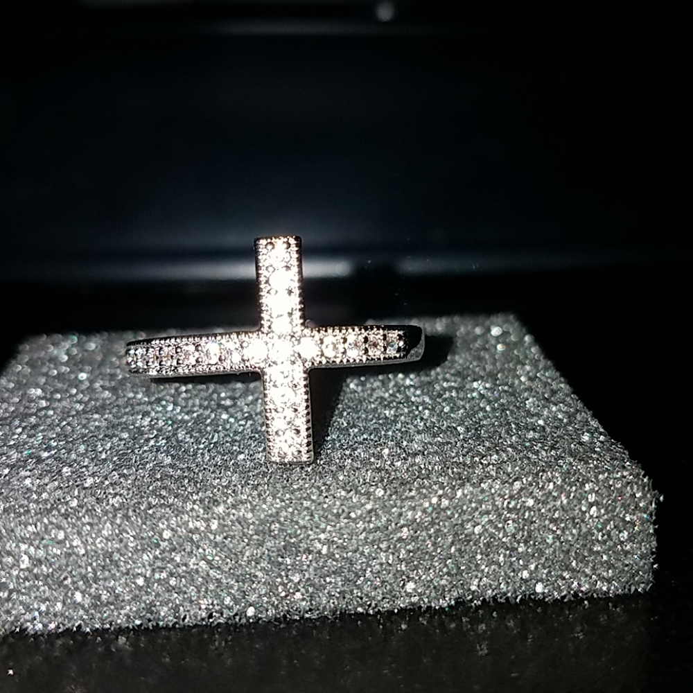 Cross Sterling Silver Ring
